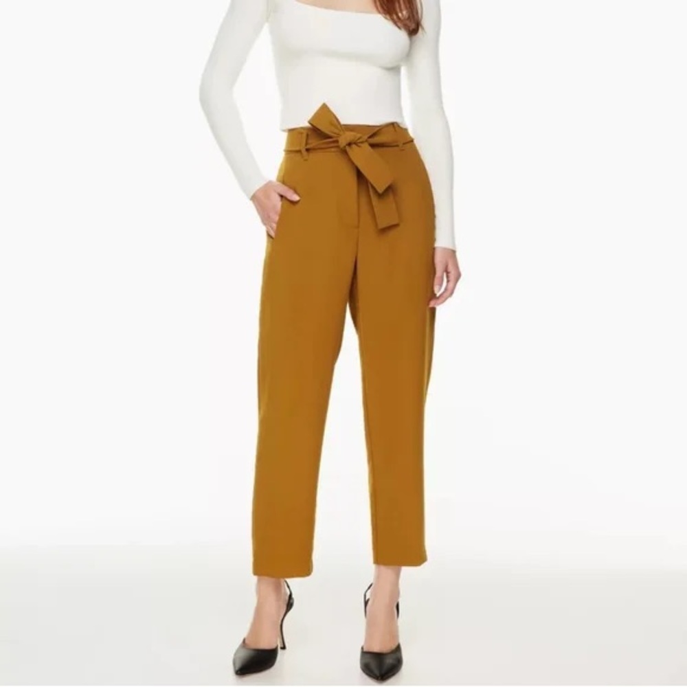 NWT Aritzia Wilfred Tie Front Pants Rich Chestnut
